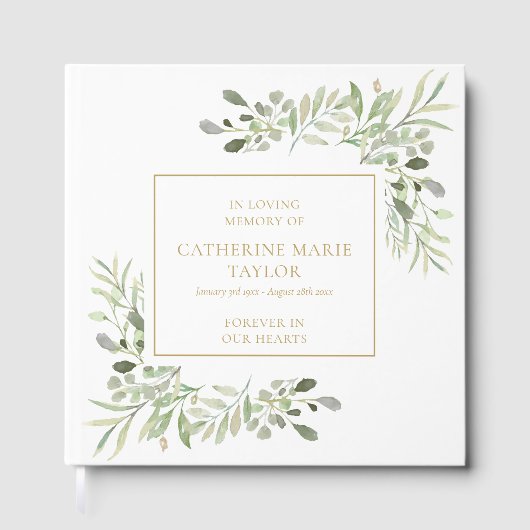Greenery In Loving Memory Memorial Funeral ゲストブック (正面)