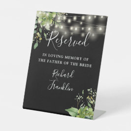 Greenery Lights Black Memory Reserved 結婚's 台座サイン