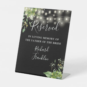 Greenery Lights Black Memory Reserved 結婚's 台座サイン