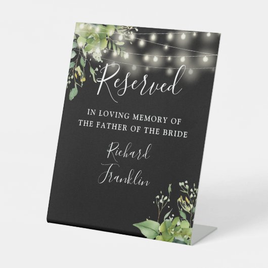 Greenery Lights Black Memory Reserved 結婚's 台座サイン (正面)