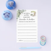 Greenery Matcha Share a Date Idea Shower Game Card チラシ (シングル)