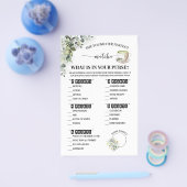 Greenery Matcha What is in Purse Shower Game Card チラシ (シングル)