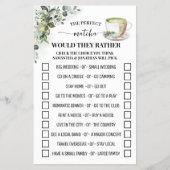 Greenery Matcha Would They Rather Shower Game Card チラシ (正面)