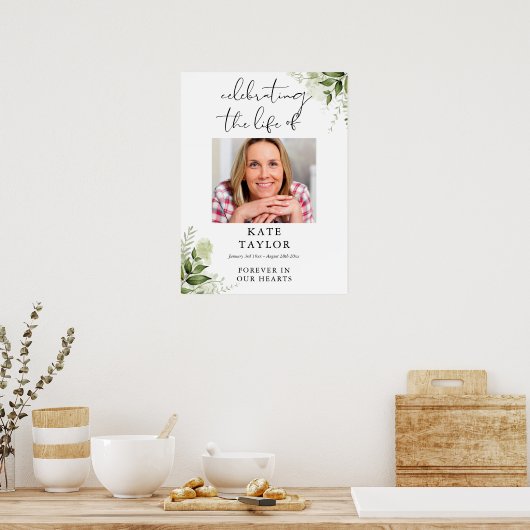 Greenery Memorial Celebration Of Life Photo ポスター (キッチン)