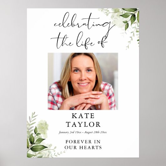 Greenery Memorial Celebration Of Life Photo ポスター (正面)