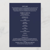 Greenery Memorial Funeral Navy Order Of Service  プログラム (裏面)