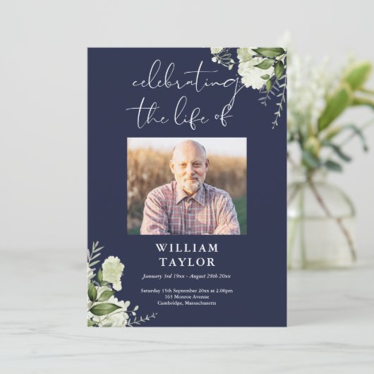 Greenery Memorial Funeral Navy Order Of Service  プログラム (スタンド正面)