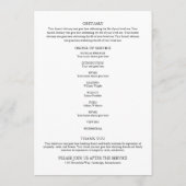 Greenery Memorial Funeral Order Of Service  プログラム (裏面)