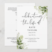 Greenery Memorial Funeral Order Of Service  プログラム (正面/裏面)