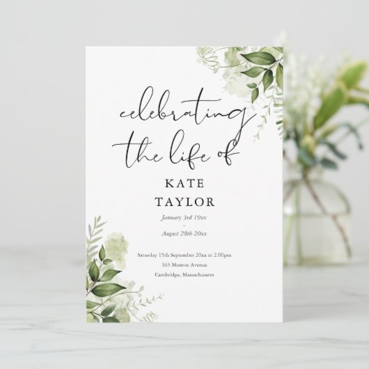 Greenery Memorial Funeral Order Of Service  プログラム (スタンド正面)