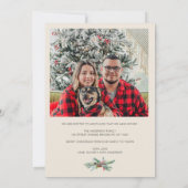 Greenery merry christmas photo moving announcement シーズンカード (裏面)