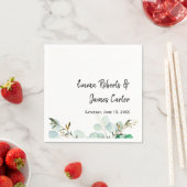 Greenery Minimalist Script Wedding Napkins スタンダードカクテルナプキン (インサイチュ)
