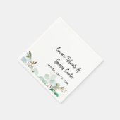 Greenery Minimalist Script Wedding Napkins スタンダードカクテルナプキン (角)