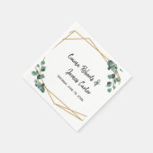 Greenery Minimalist Script Wedding Napkins スタンダードカクテルナプキン (角)
