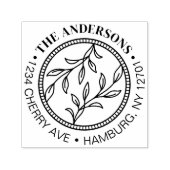 Greenery Modern Family Name Return Address セルフインキングスタンプ (デザイン)