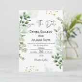 Greenery Modern Save The Date Invitation 招待状 (スタンド正面)