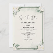 Greenery Modern Save The Date Invitation 招待状 (正面)