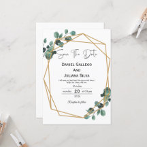 Greenery Modern Save The Date Invitation