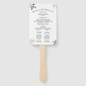 Greenery Modern Wedding Program Invitation ハンドファン (裏面)
