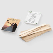 Greenery Modern Wedding Program Invitation ハンドファン (組立なし)