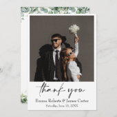 Greenery Modern Wedding Thank You Card サンキューカード (正面/裏面)