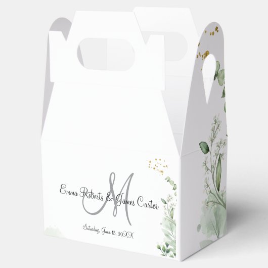 Greenery Monogram Wedding Favor Boxes フェイバーボックス (オープン)