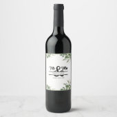 Greenery Mr & Mrs Wedding Wine Label ワインラベル (正面)