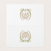 Greenery Name Cards Wedding Table Vintage (内部フラット)