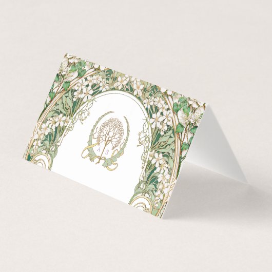 Greenery Name Cards Wedding Table Vintage (裏面)