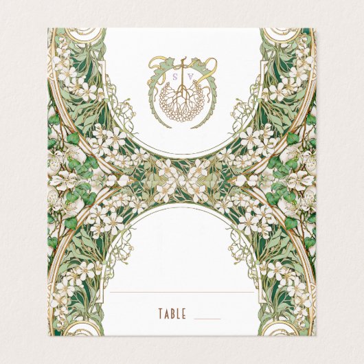 Greenery Name Cards Wedding Table Vintage (外部フラット)