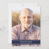 Greenery Navy Blue Celebration of Life Photo 招待状 (裏面)