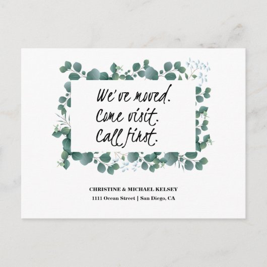 Greenery New Home Address Announcement Postcard 案内ポストカード (正面)