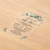 Greenery Nothing Fancy Just Love Elopement アクリル招待状 (レイダウン)