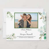 Greenery Photoモダン Save The Date招待状 招待状 (正面)