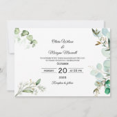 Greenery Photoモダン Save The Date招待状 招待状 (裏面)