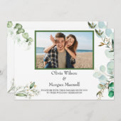 Greenery Photoモダン Save The Date招待状 招待状 (正面/裏面)