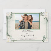 Greenery Photoモダン Save The Date招待状 招待状 (正面)