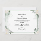 Greenery Photoモダン Save The Date招待状 招待状 (裏面)