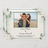 Greenery Photoモダン Save The Date招待状 招待状 (正面/裏面)