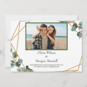 Greenery Photoモダン Save The Date招待状 招待状 (正面)