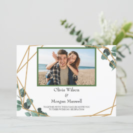 Greenery Photoモダン Save The Date招待状 招待状