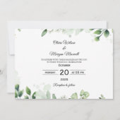 Greenery Photoモダン Save The Date招待状 招待状 (裏面)