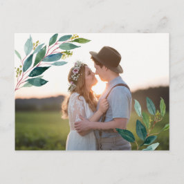 Greenery Photo 結婚's Thank Youポストカード ポストカード
