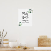 Greenery Photo Booth Wedding or Party Sign ポスター (キッチン)