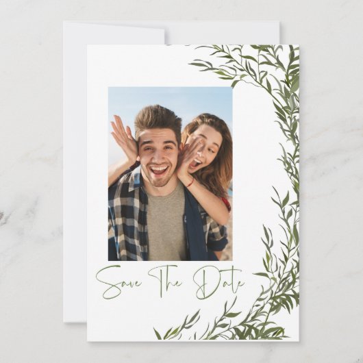 Greenery Photo Save The Date招待状 招待状 (正面)