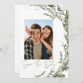 Greenery Photo Save The Date招待状 招待状 (正面/裏面)