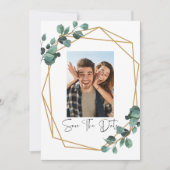 Greenery Photo Save The Date Invitation 招待状 (正面)