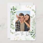 Greenery Photo Save The Date Invitation 招待状 (正面)