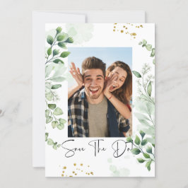 Greenery Photo Save The Date Invitation 招待状