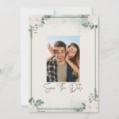 Greenery Photo Save The Date Invitation 招待状 (正面)
